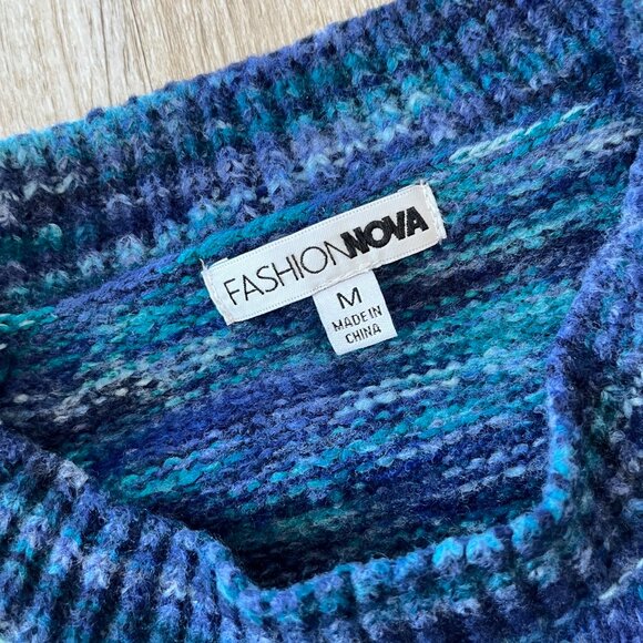 Womens Fashion Nova Blue Sweater with Back Cutout - M - Picture 6 of 6